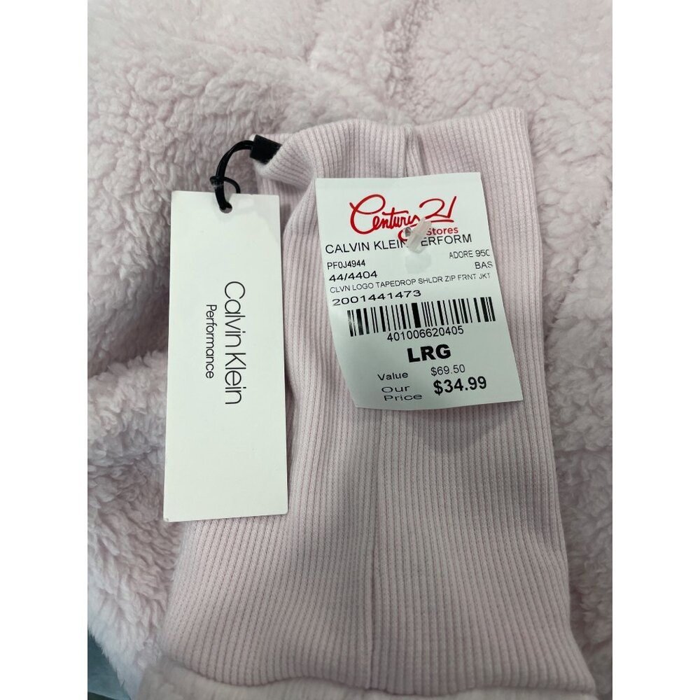 Calvin Klein Performance Light Pink Hoodie Zip Up Long Sleeve Sweater Sz L NWT - Picture 8 of 11